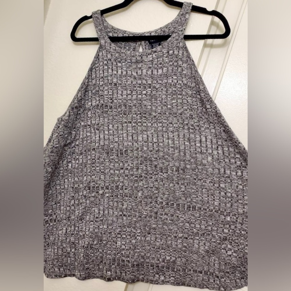 Torrid High Neck Strap Top, Grey Tweed Style - Like New